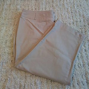 Lane Bryant Cream Capris with Smooth Fabric and Straight Fit